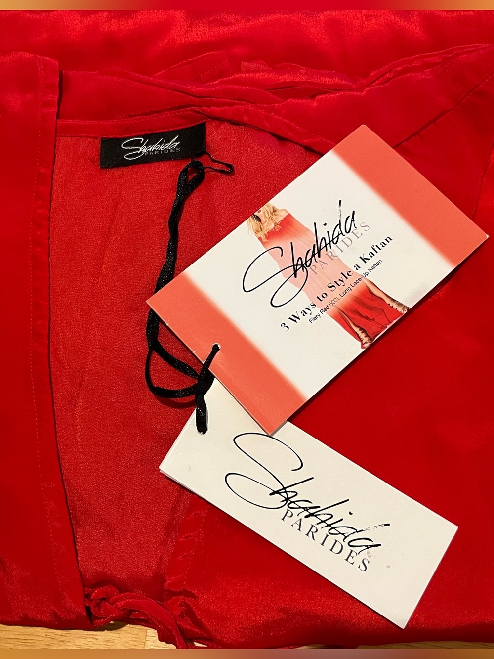 Sheida Parides Red Satin Kaftan (Tag Attached)